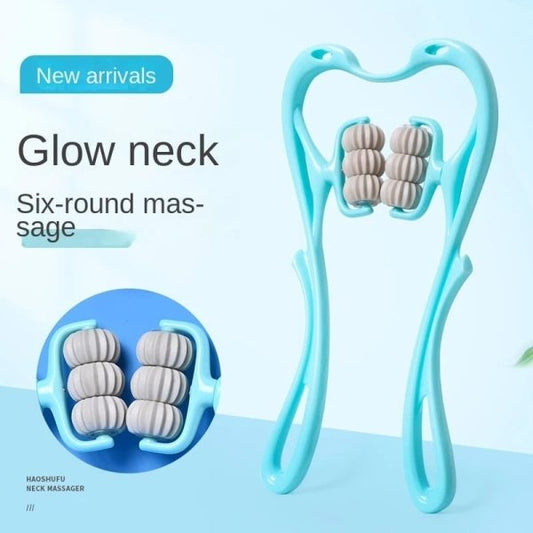 6 Wheel Pressure Point Neck Massager Relieve Neck, Back And Shoulder Pain (random Color