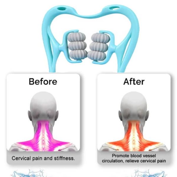 6 Wheel Pressure Point Neck Massager Relieve Neck, Back And Shoulder Pain (random Color