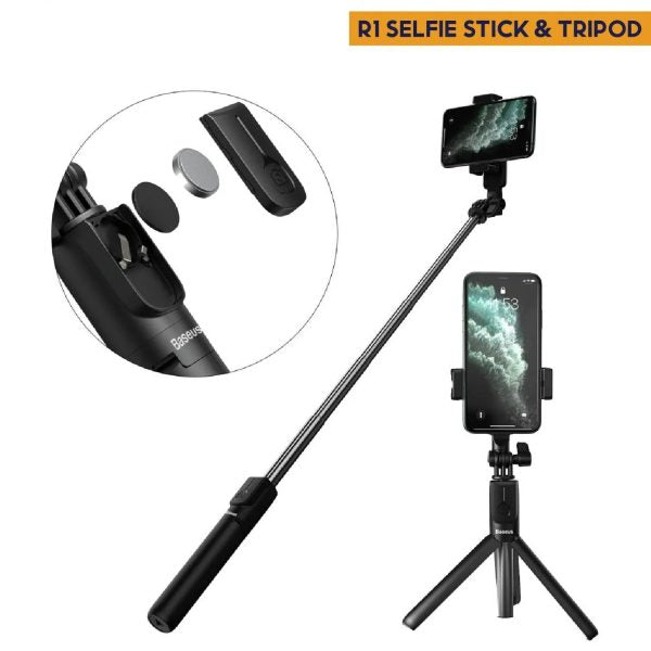 Selfie Stick Tripod R1s Bluetooth Remote Control Tripod Selfie Stick New Model With Wireless Remote Shutter Compatible With All Cell Phones – Selfie Stick With Light